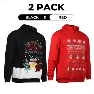 2 Pack 3D LED Christmas Hoodies