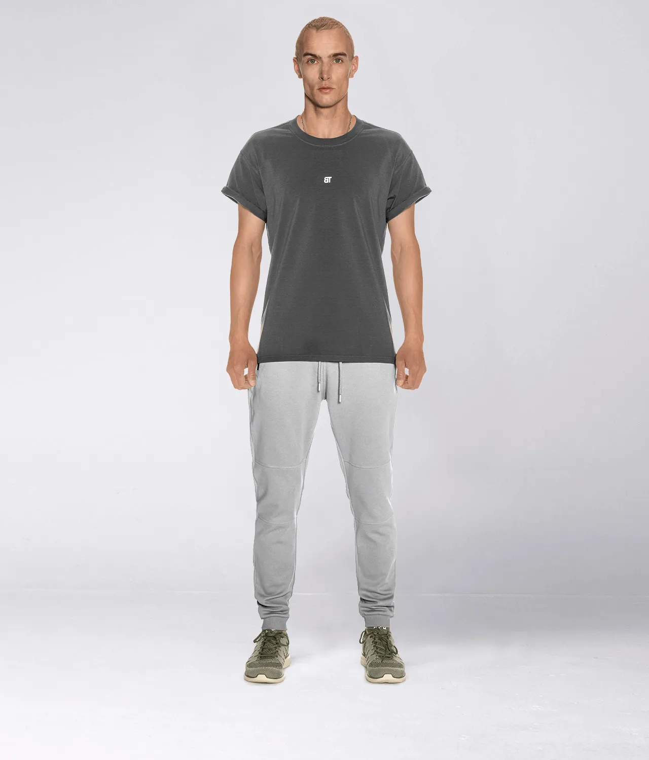 900 . Viscose Regular-Fit Back Roll T-Shirt - Grey