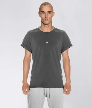 900 . Viscose Regular-Fit Back Roll T-Shirt - Grey