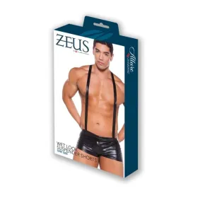 Allure Lingerie Zeus Wet Look Suspender Shorts One Size