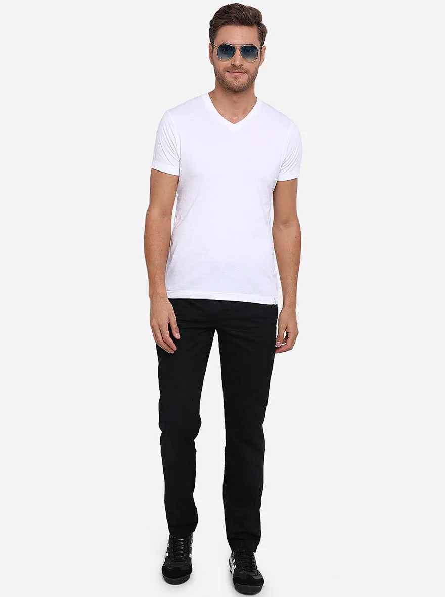 Black Solid Regular Fit Track Pant | JadeBlue