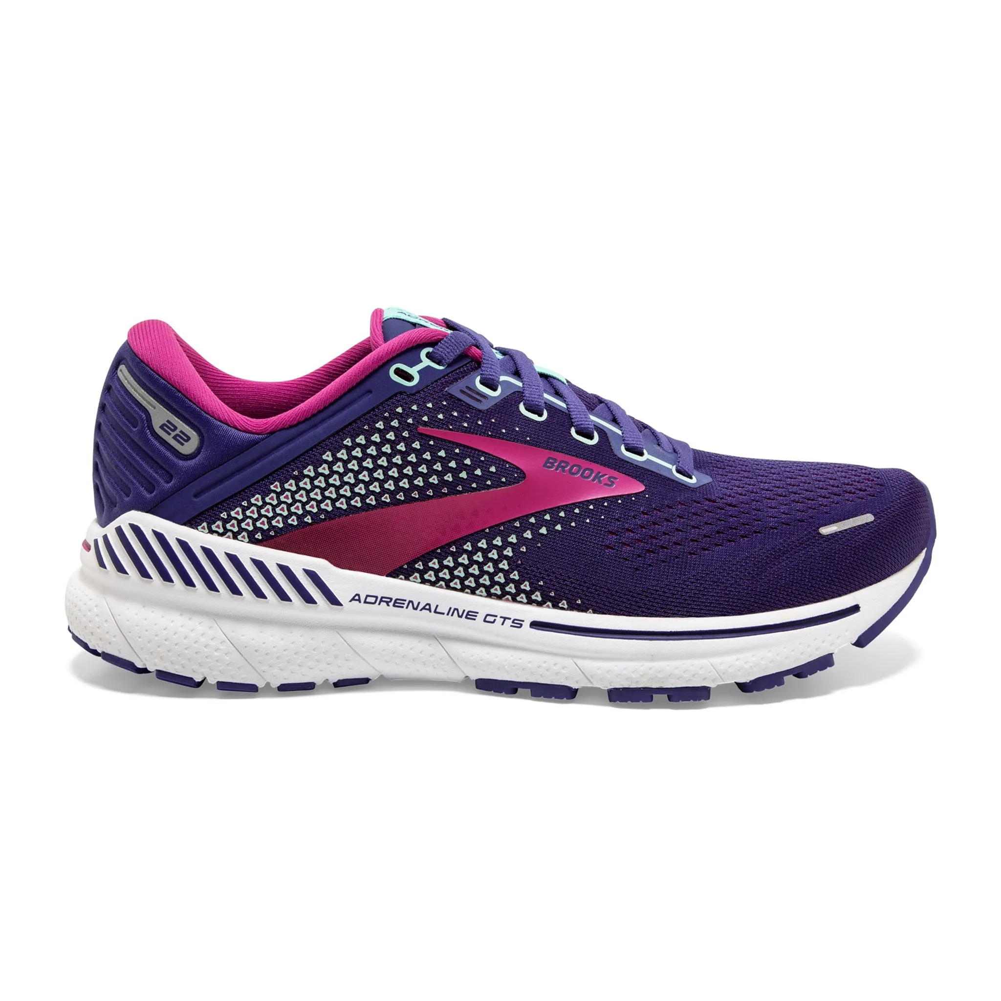 Brooks Women's 120353 403 Adrenaline GTS 22 Navy Yucca Pink Cushion Support Running Shoes