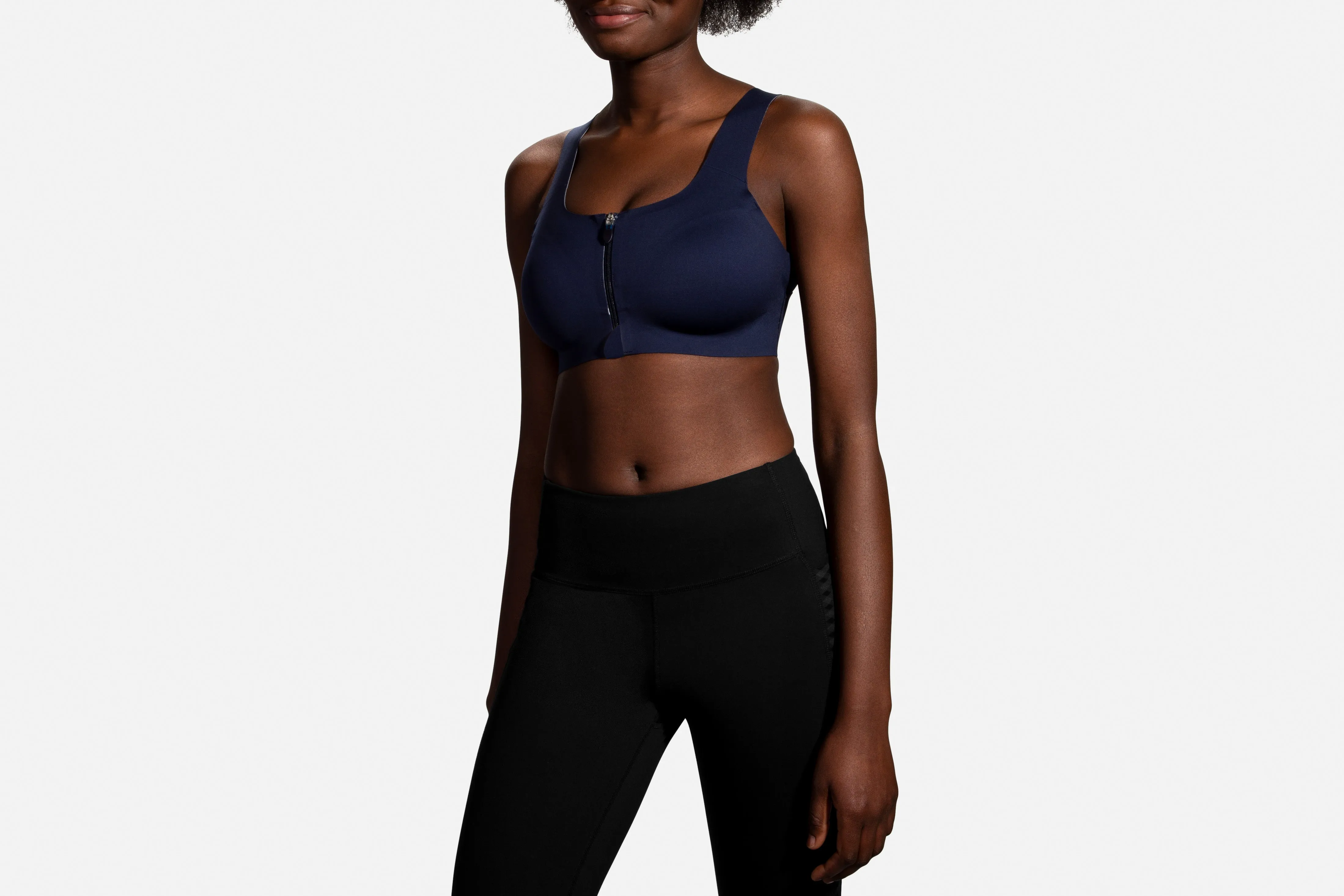 Brooks Women's Dare Zip Sports Bra - Navy (350075451)