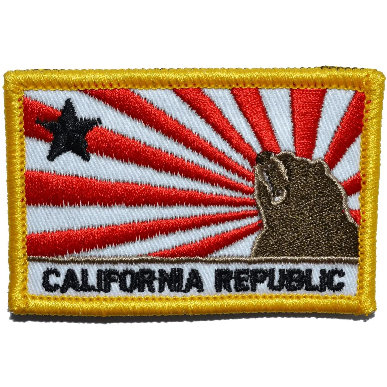 California Republic Sun Rays Flag - 2x3 Patch