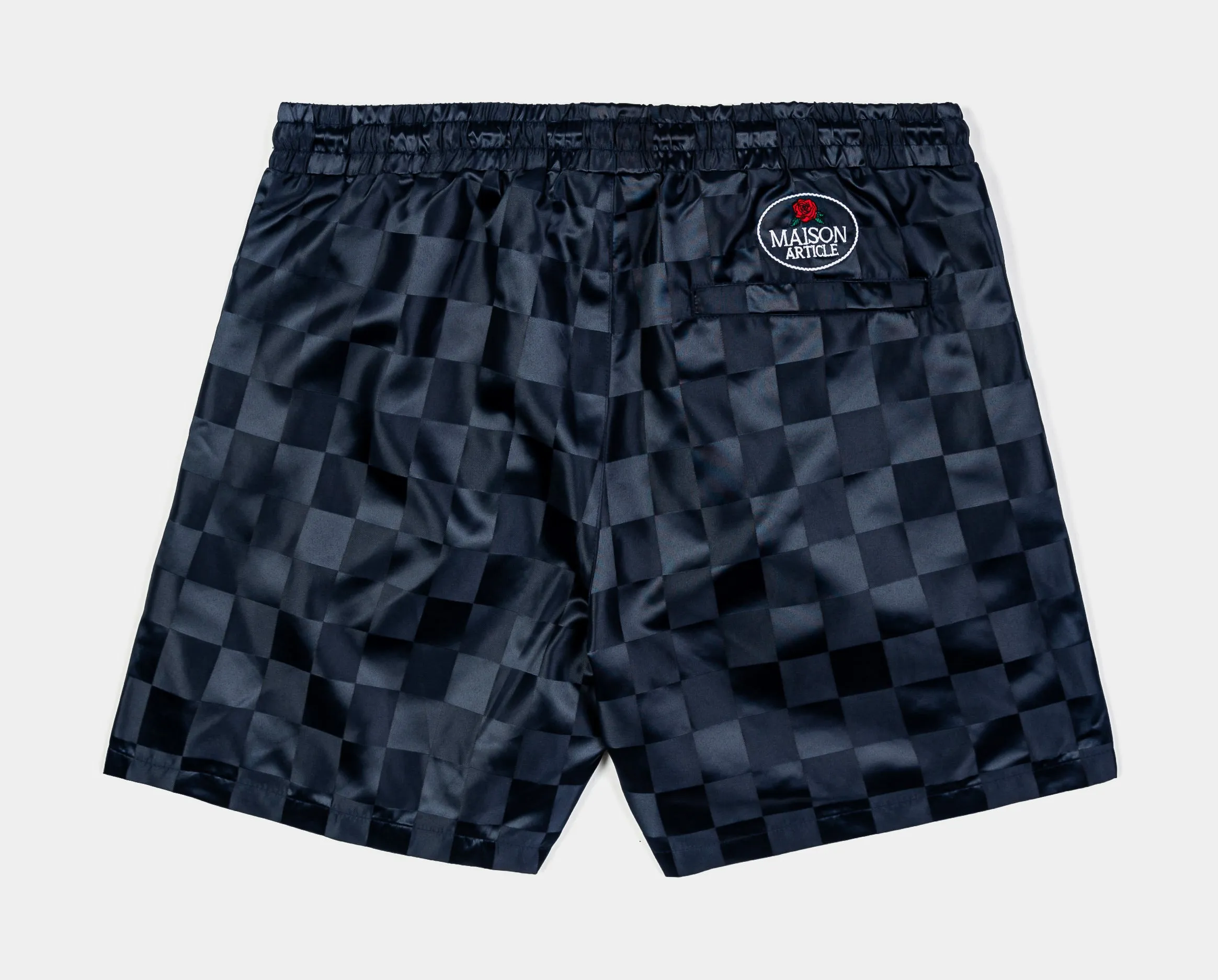 Checkered Basketball Mens Shorts (Navy)