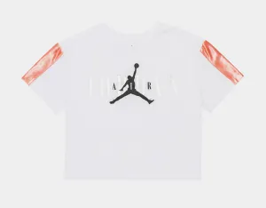 Colorblock Graphic Tee Grade School Tshirt (White/Pink)