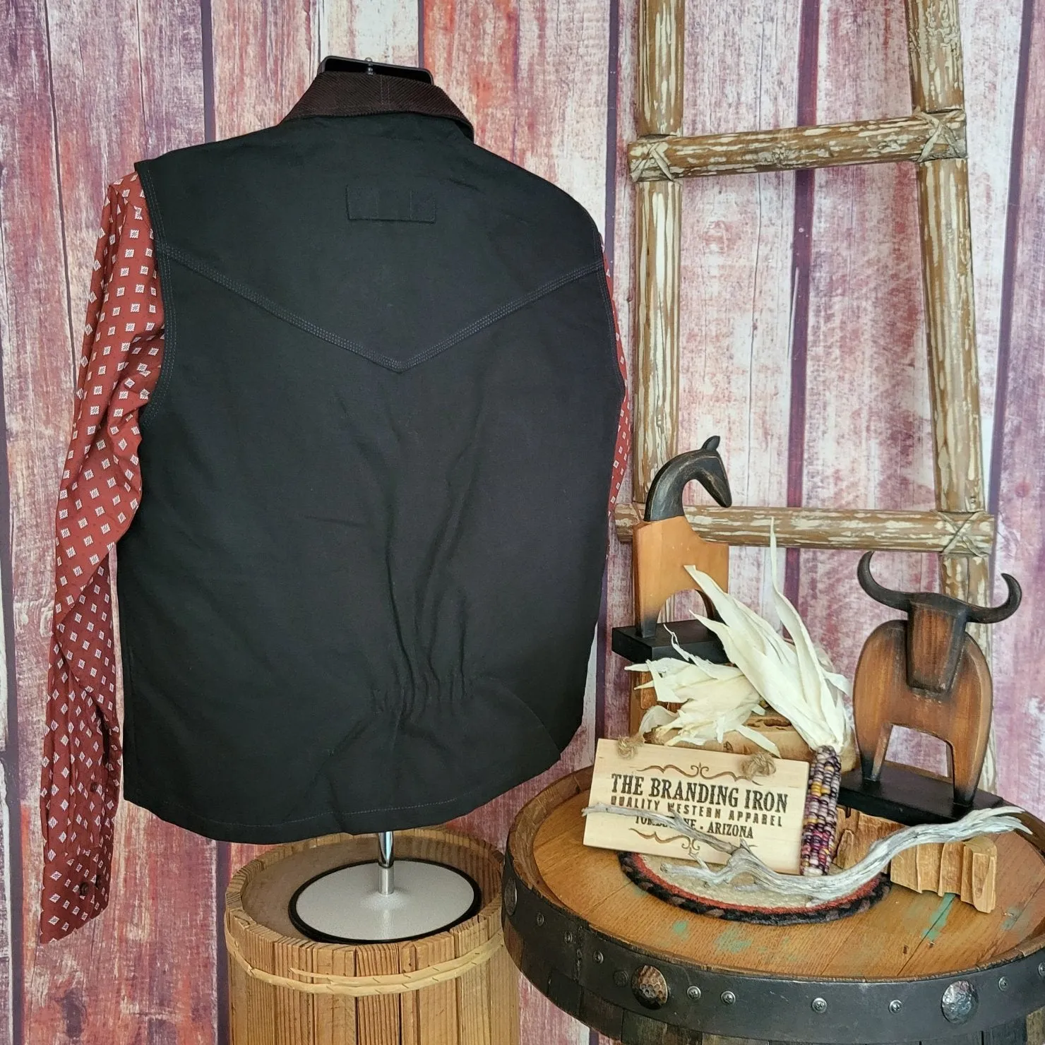 Conceal Carry Vest the "Cody" by Wyoming Traders BLK/TAN