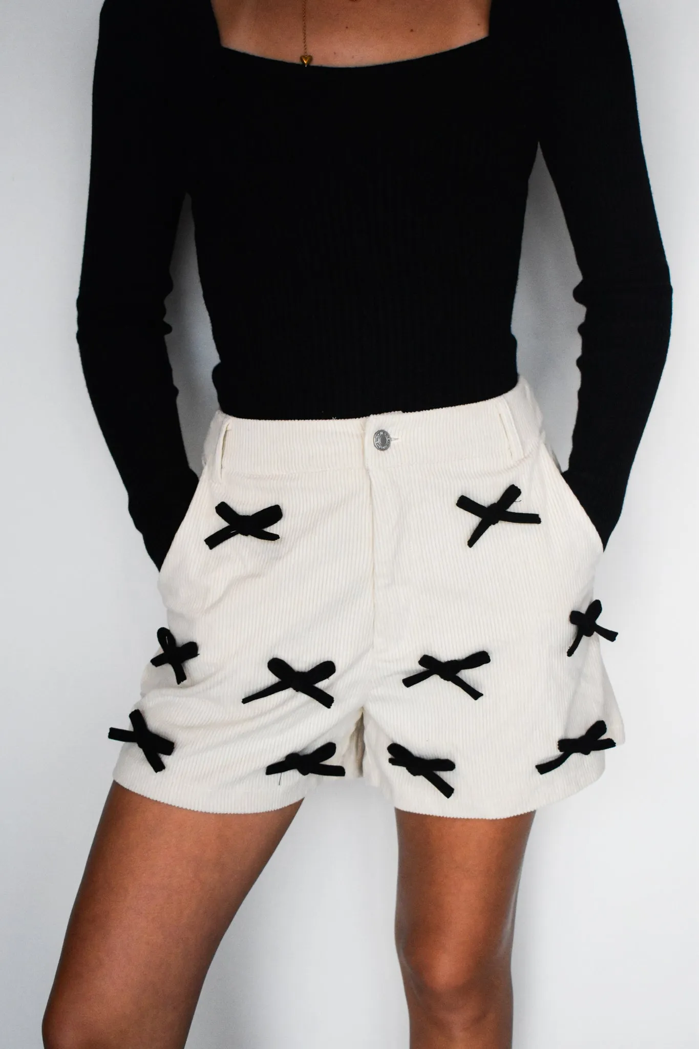 Corduroy Bow Shorts