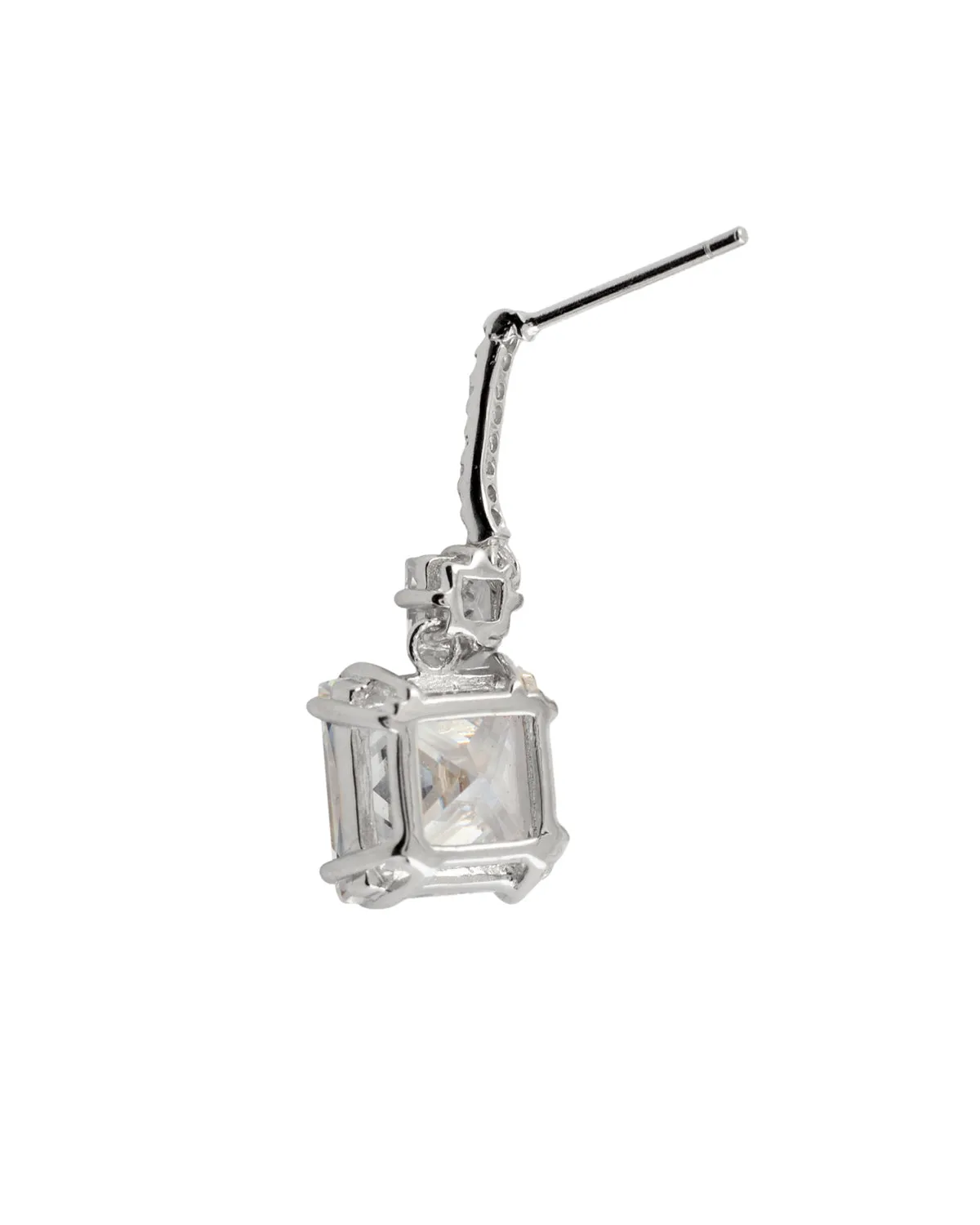 CZ Asscher Cut Dangling Earrings