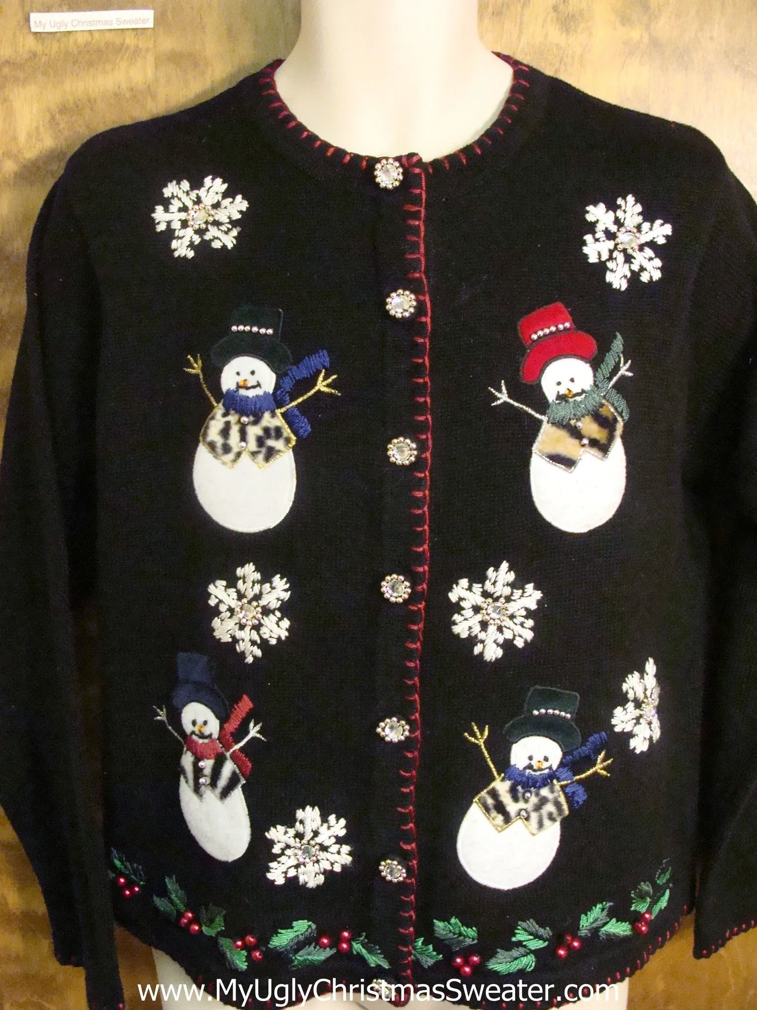 Dancing Snowman Festive Ugly Christmas Sweater