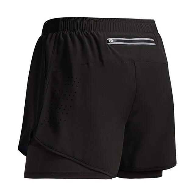 Double-deck Training Short Shorts with Pocket Back for Men - SF0440