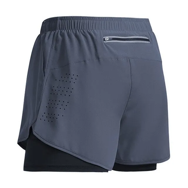 Double-deck Training Short Shorts with Pocket Back for Men - SF0440