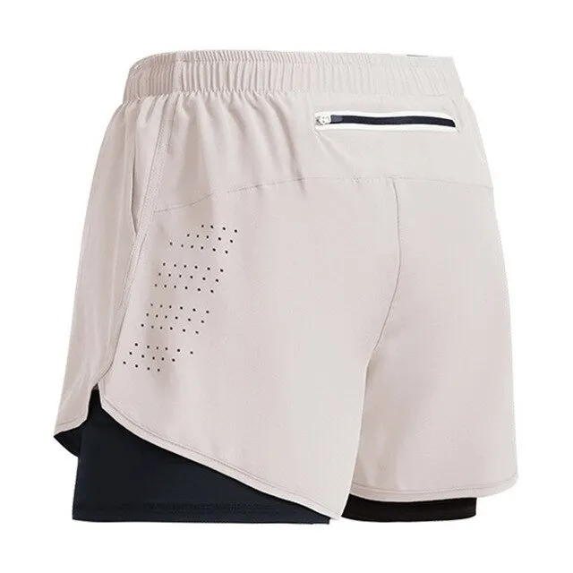 Double-deck Training Short Shorts with Pocket Back for Men - SF0440