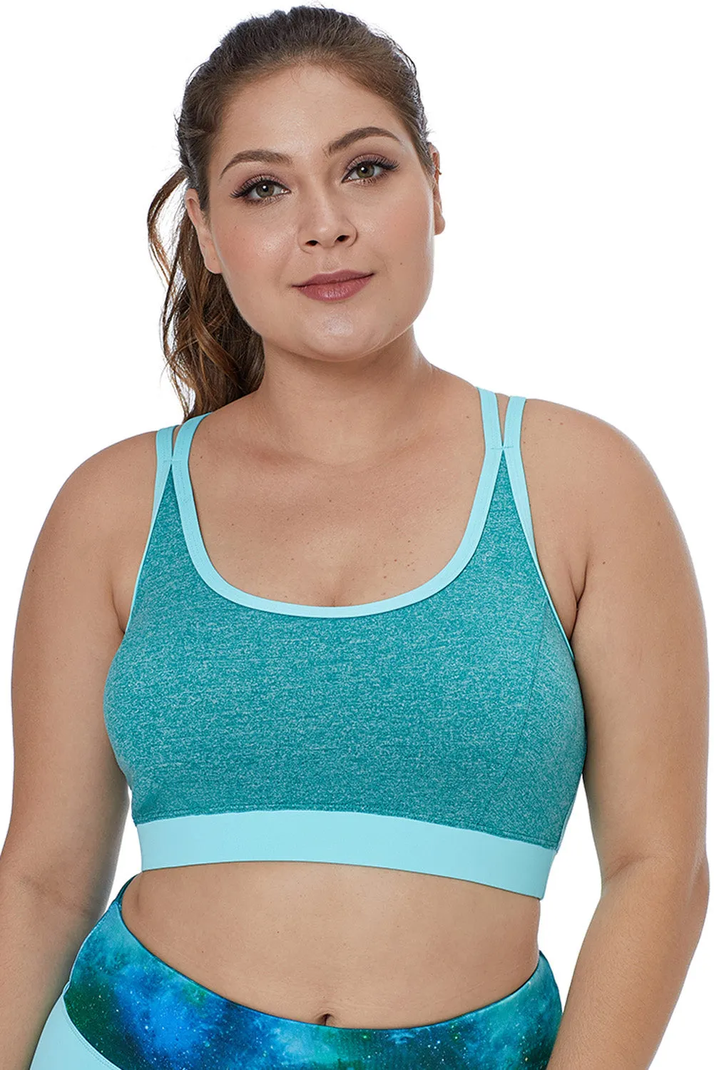 Double Straps Heathered Sports Bra