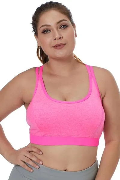 Double Straps Heathered Sports Bra