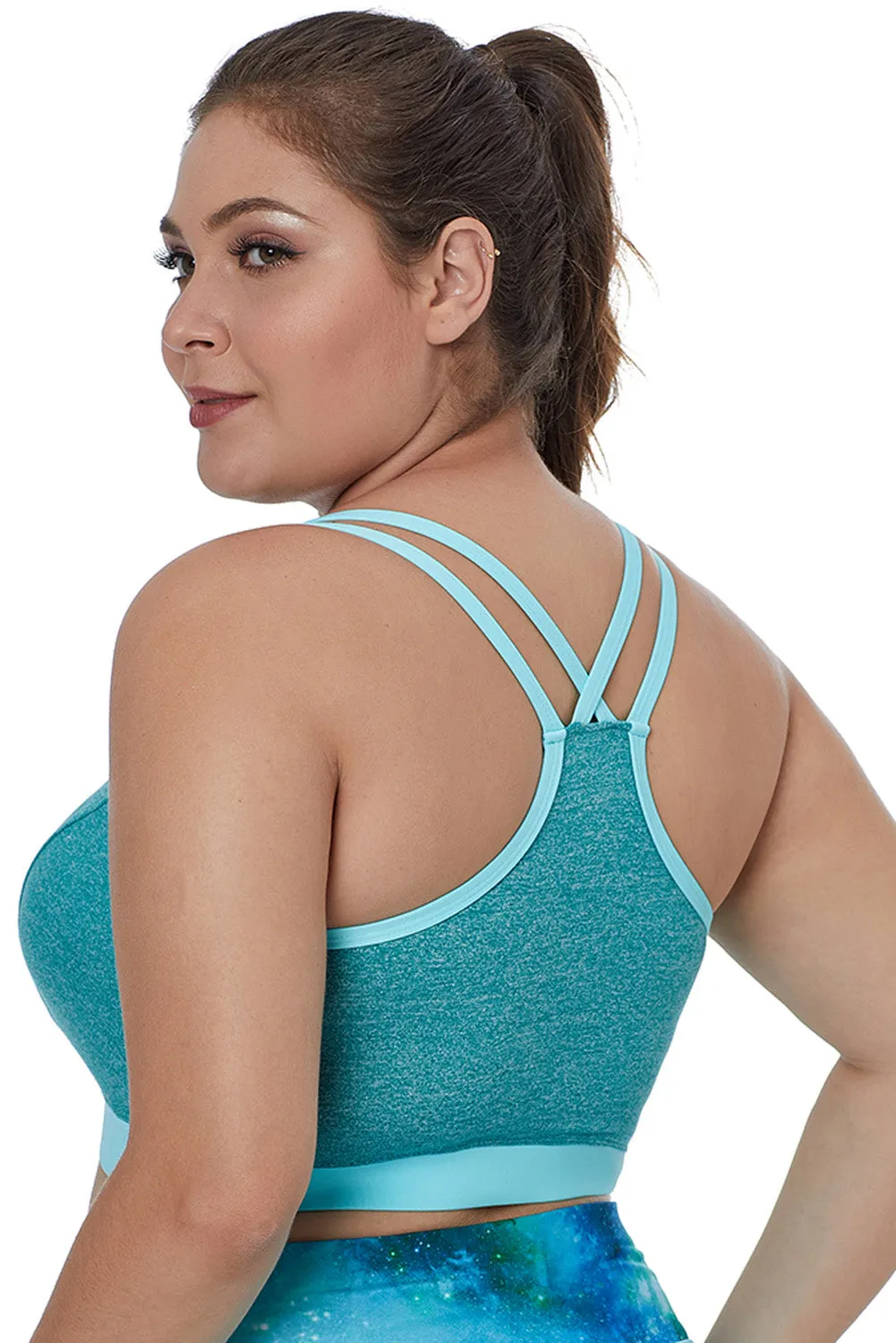 Double Straps Heathered Sports Bra