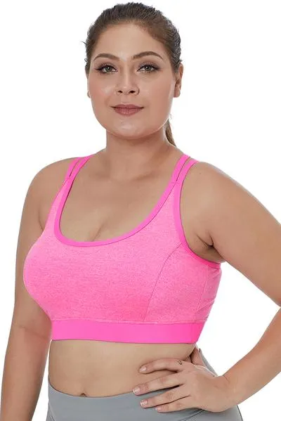 Double Straps Heathered Sports Bra