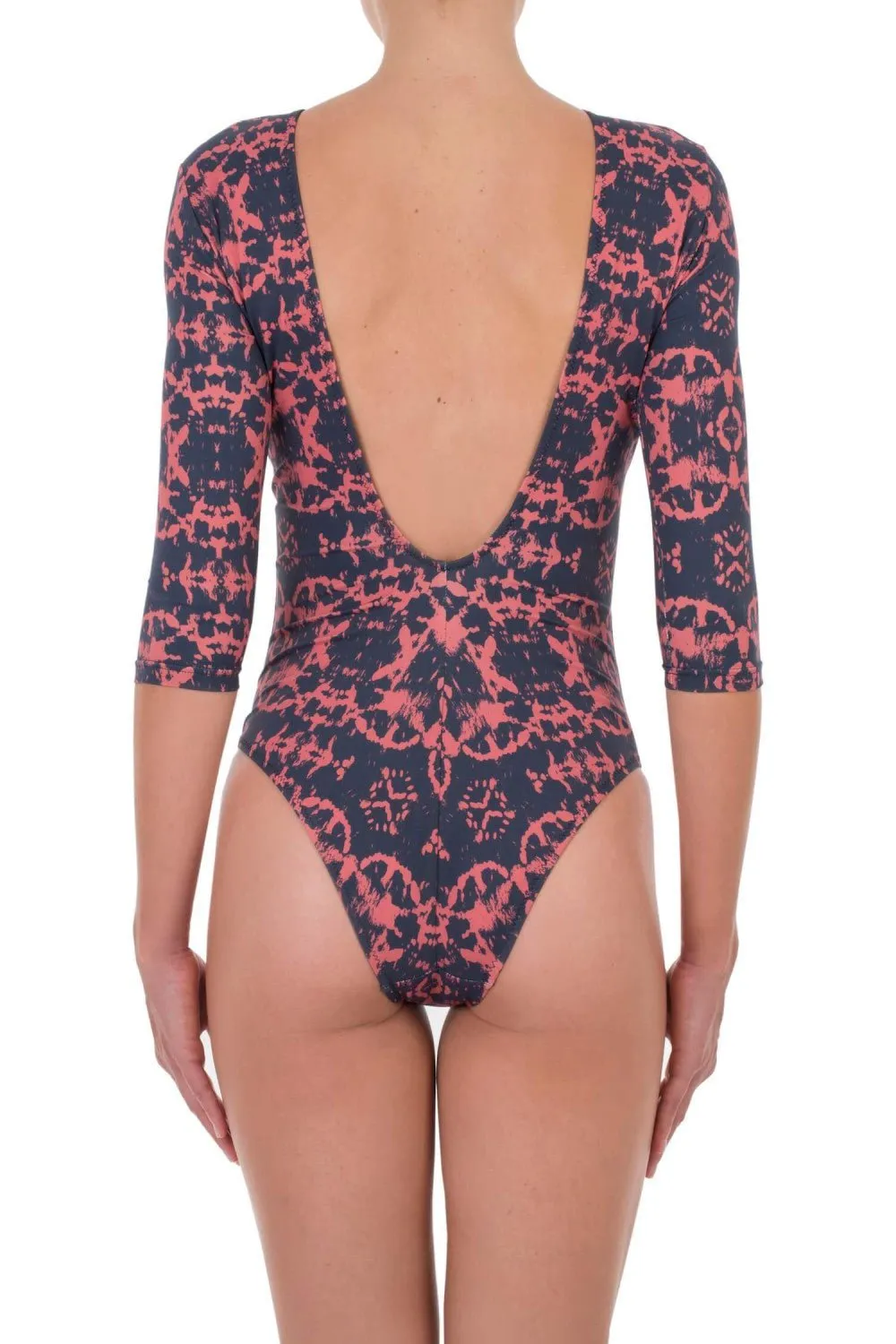 Emmaline Long Sleeve One-piece Navy/Coral