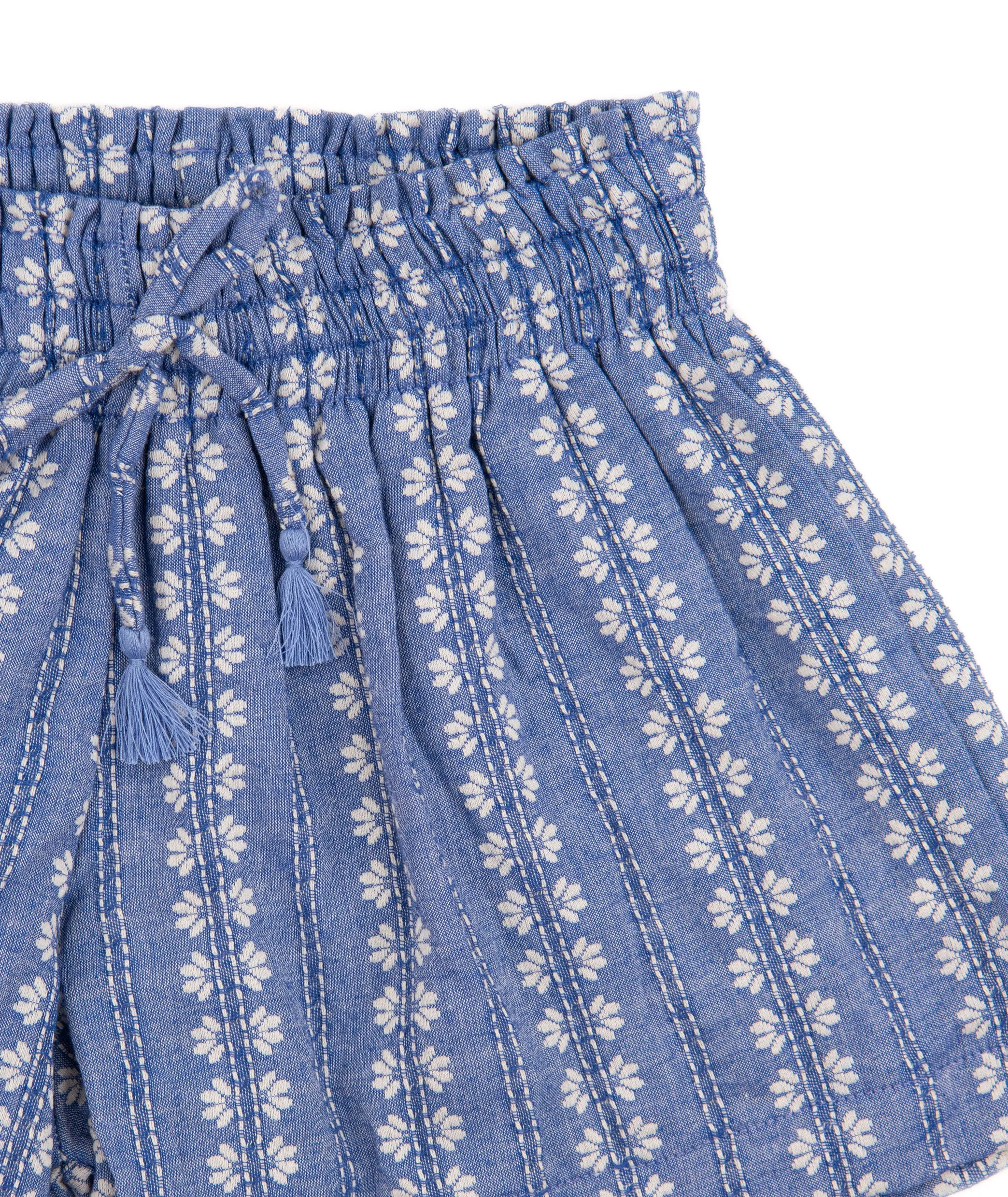 FBZ Girls Blue Woven Tassel Shorts