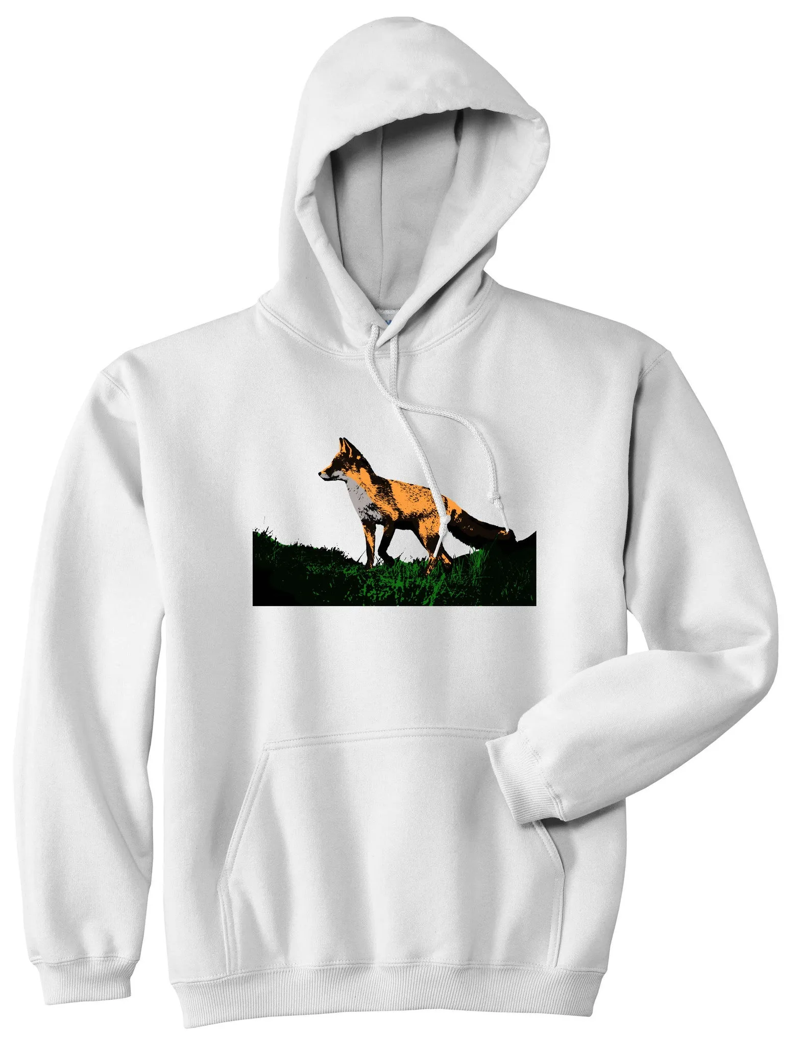 Fox In The Grass Painted Art Pullover Hoodie