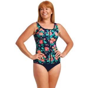 Funkita - Full Bloom - Ladies Zip Front Tankini Top