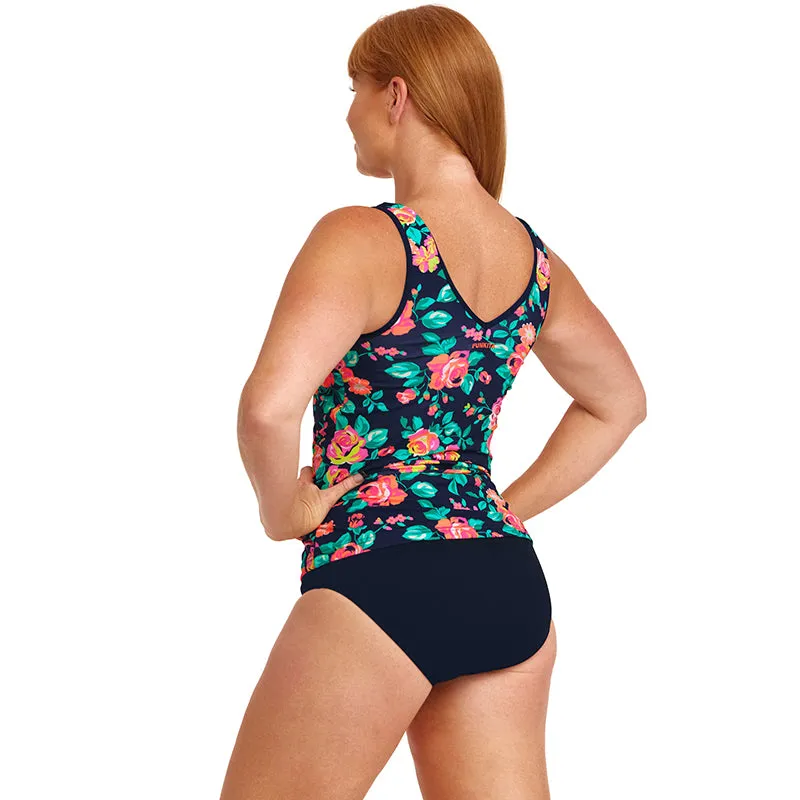 Funkita - Full Bloom - Ladies Zip Front Tankini Top