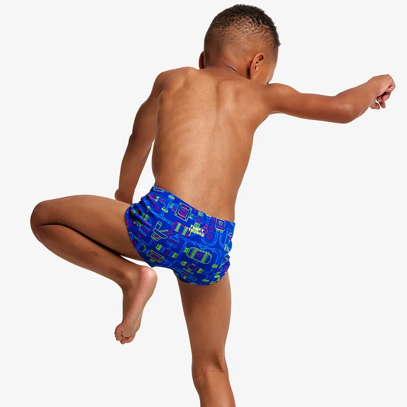 Funky Trunks - Backed Up - Toddlers Boys Eco Printed Trunks