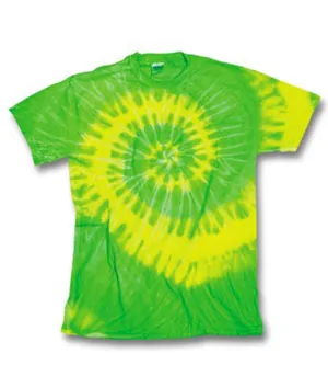 gildan tie-dye adult tides/waves tee - neon citrus (3xl)