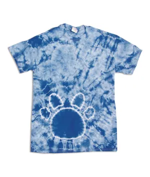 gildan tie-dye youth pawprints tee - royal (l)