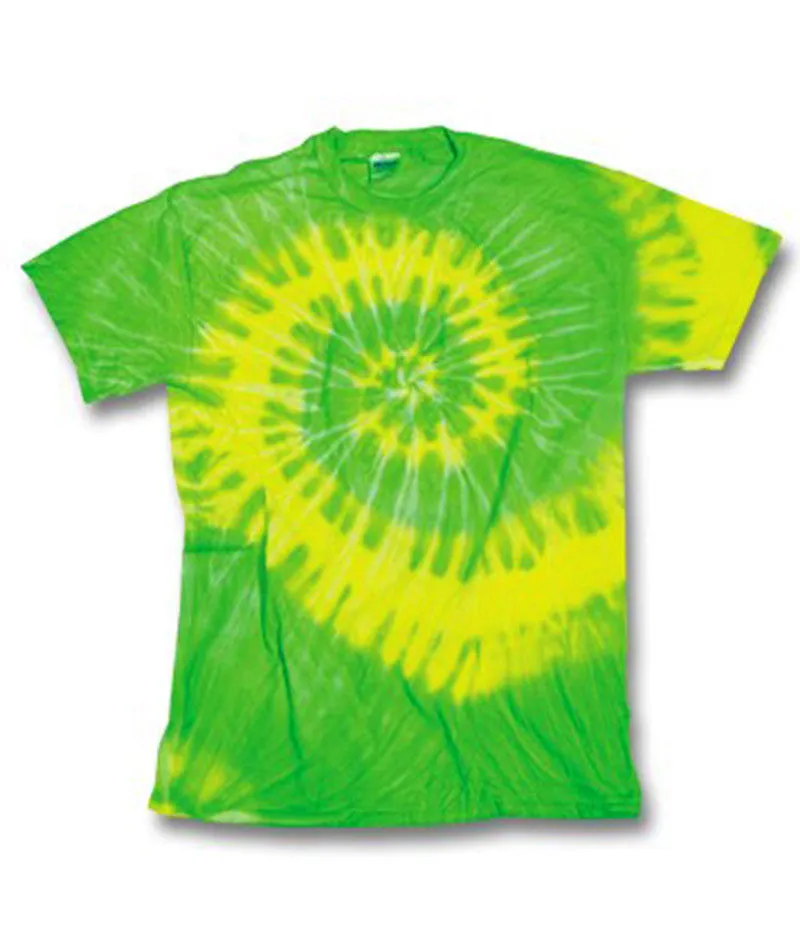 gildan tie-dye youth tides/waves tee - neon citrus (m)