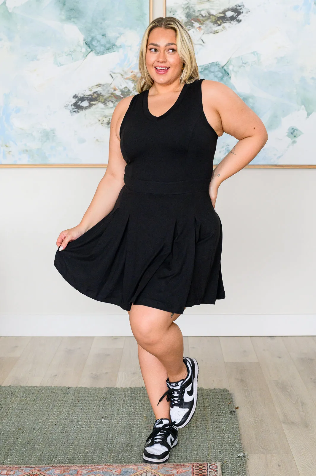 Hop, Skip and a Jump Dress and Shorts Set in Black - Rae Mode