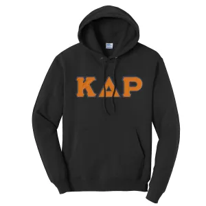 KDR Black Hoodie with Sewn On Greek Letters