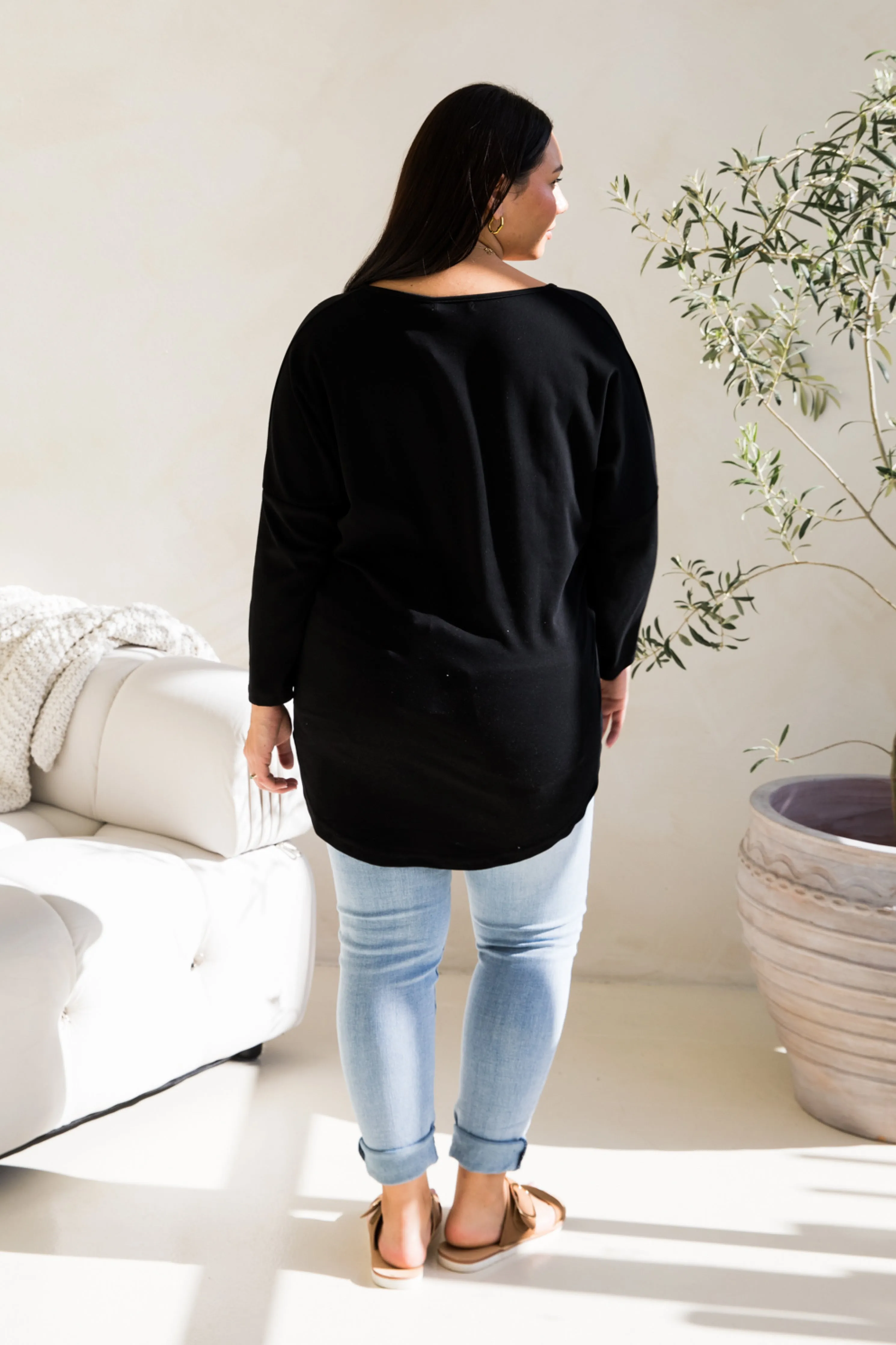 Long Sleeve Destiny Lounge Top | Black | FINAL SALE