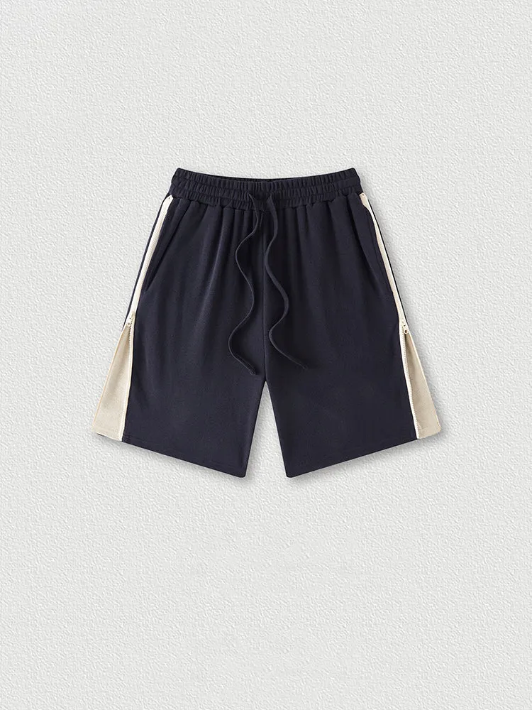 Men'S Contrast-Stripe Cropped Shorts