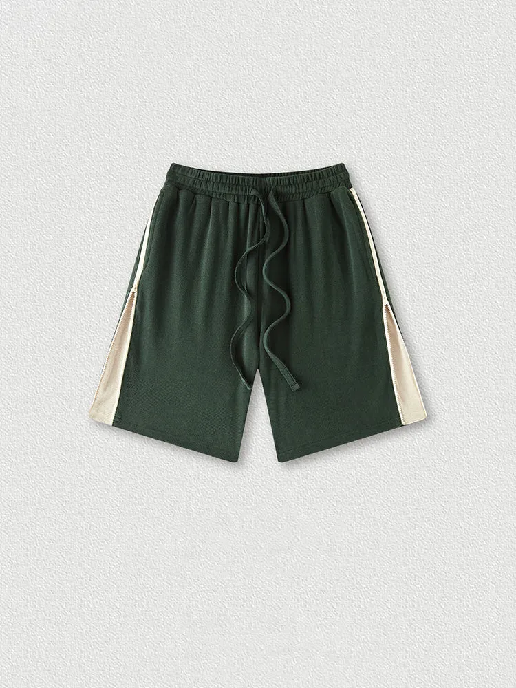 Men'S Contrast-Stripe Cropped Shorts