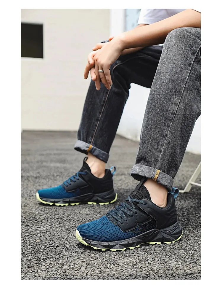 Men's Lace-Up Running and Tennis Shoes, Supportive Sports Sneakers