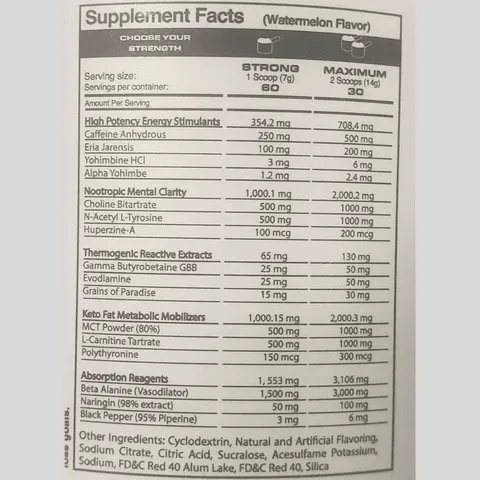 Metabolic Nutrition Synedrex Pre-Contest Prep Pre-Workout