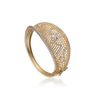 Monique Wide Lace Gold Plated Bangle