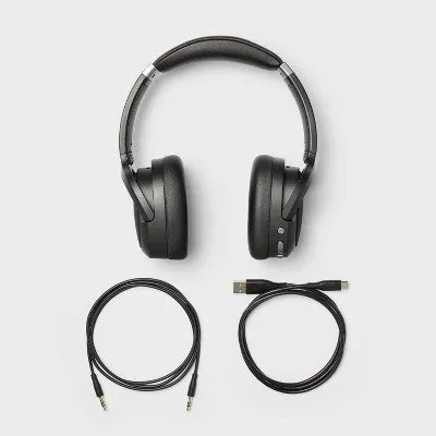 New - Active Noise Canceling Bluetooth Wireless Over Ear Headphones - heyday Black