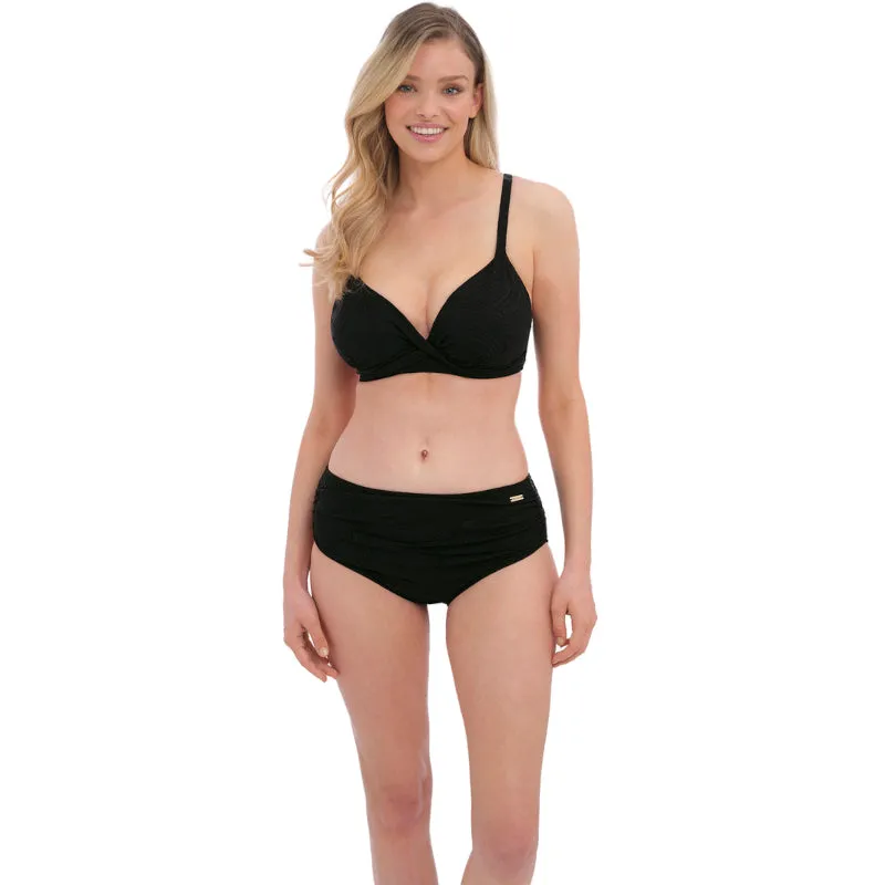 Ottawa Deep Gathered Bikini Brief Black - Fantasie Swim