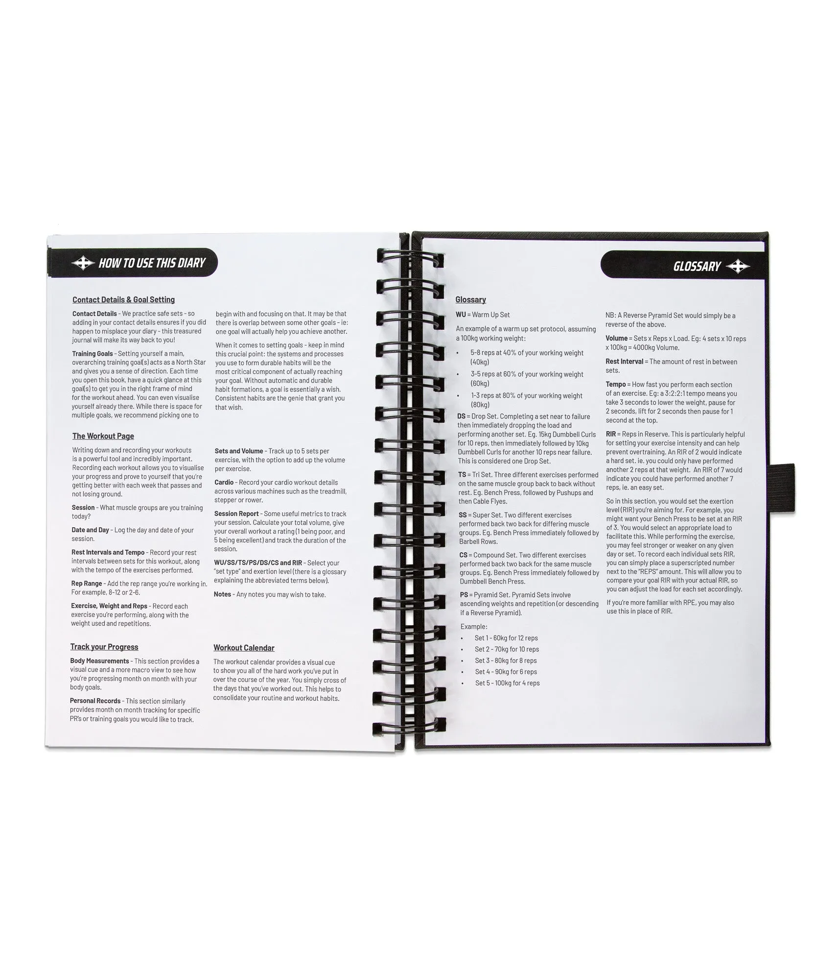 Pro Workout Journal - Black