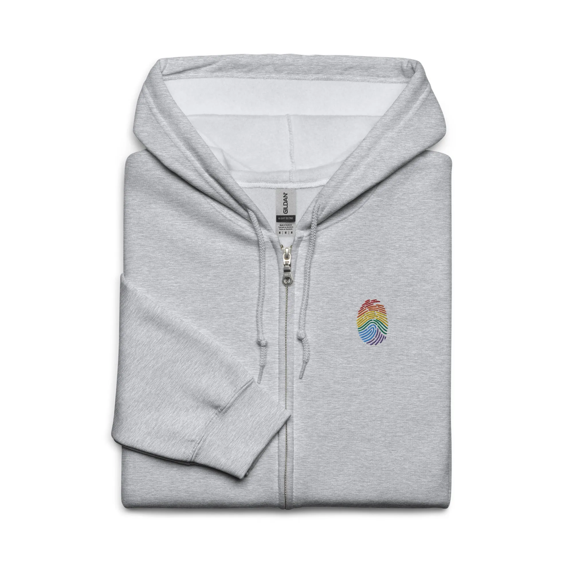 Rainbow Identity Embroidery Heavy Blend Zip Hoodie