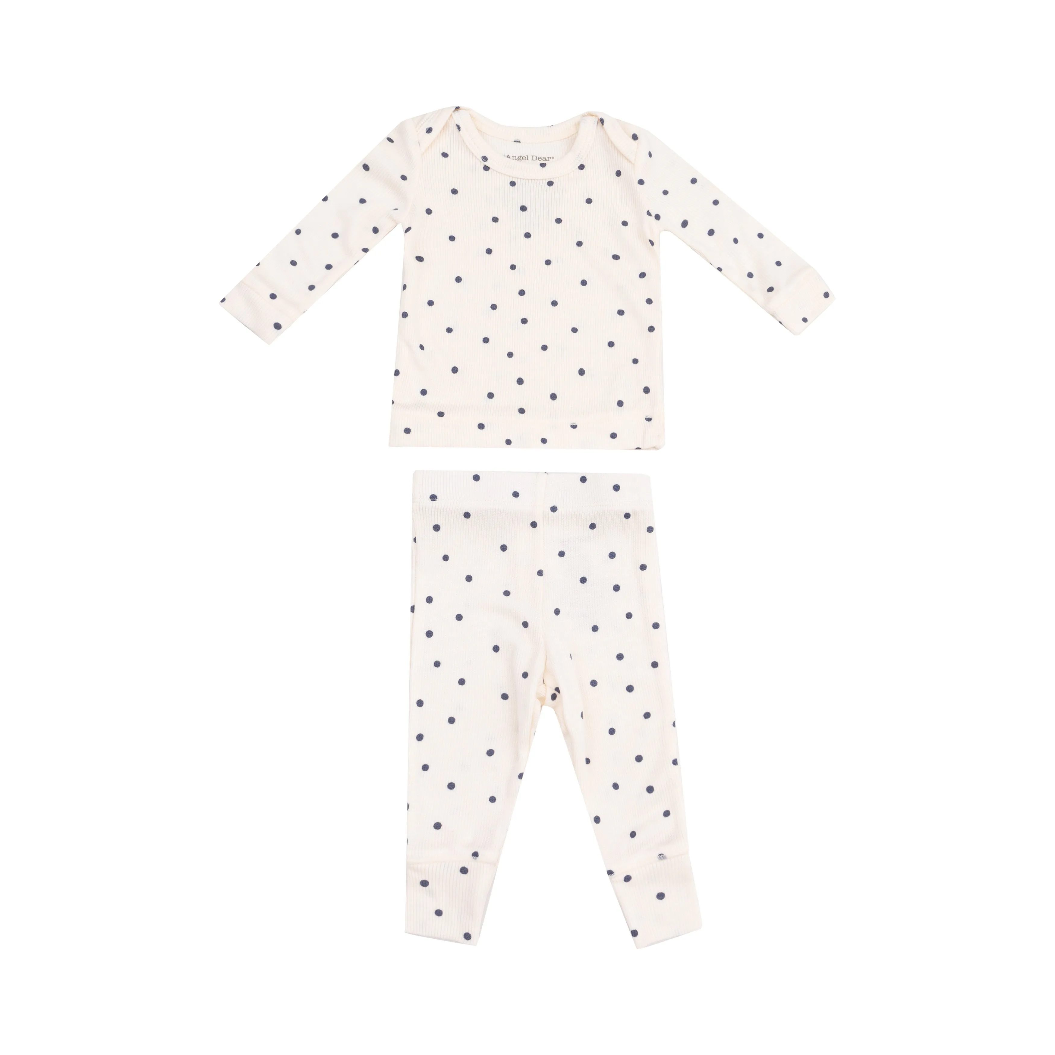 Rib Lounge Wear Set - Navy Mini Dot