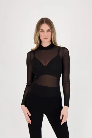 Sheer Turtleneck Layering Mesh Top