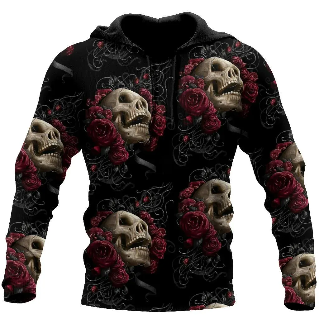 Skulls And Roses Art On Hoodies Women'S Skull Hoodies, Cool Skull Hoodies For Men