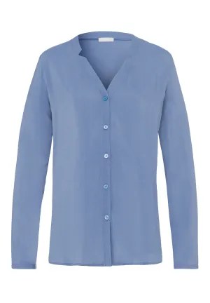 Sleep And Lounge Button Front Shirt | Soft Blue 77611-1530