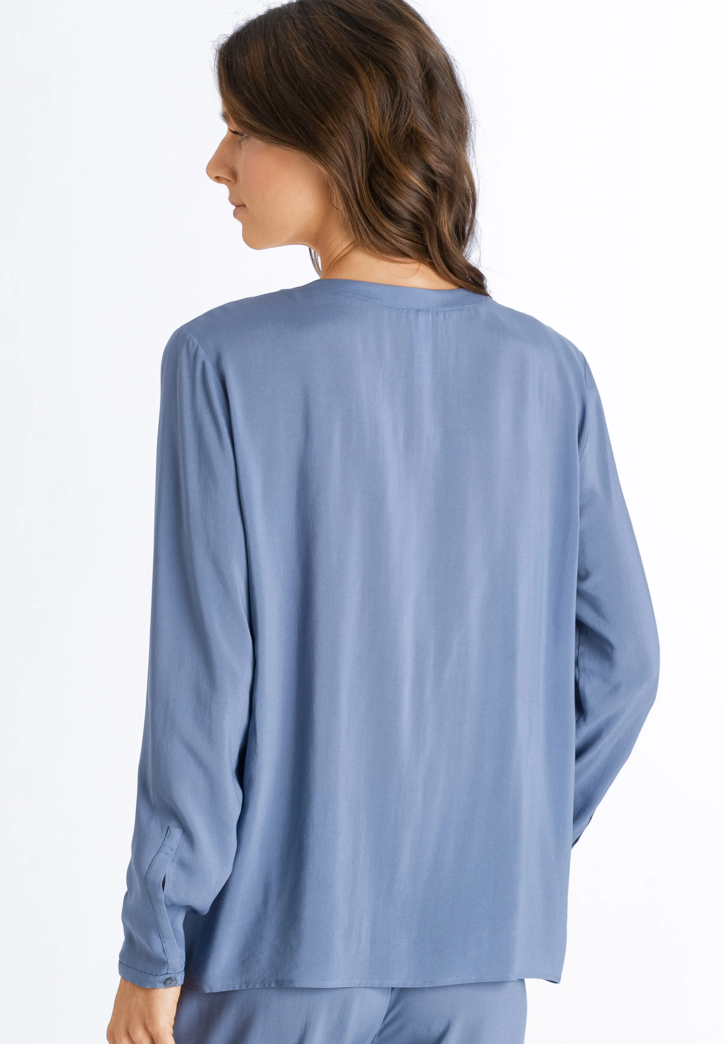 Sleep And Lounge Button Front Shirt | Soft Blue 77611-1530