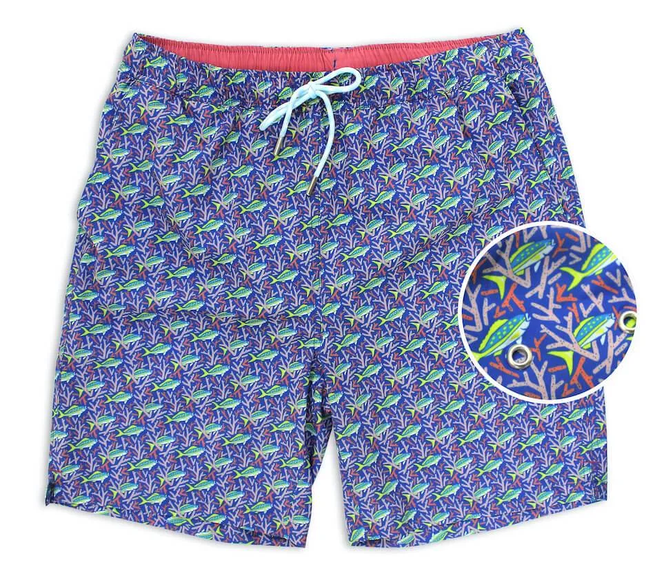 Staghorn Swim: Swim Trunks - Blue/Pink