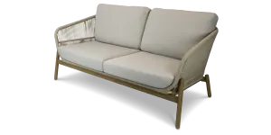 Tahiti 2 Seater with Eco Olefin Rope, Sahara Sand Spunpoly Cushions and Aluminium Frame