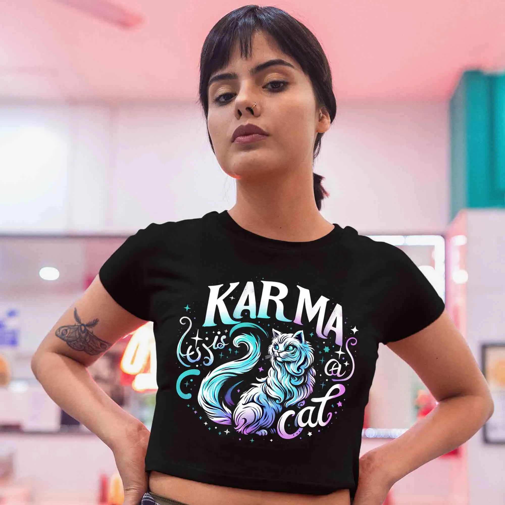 Taylor Swift Crop Top - Karma Cat